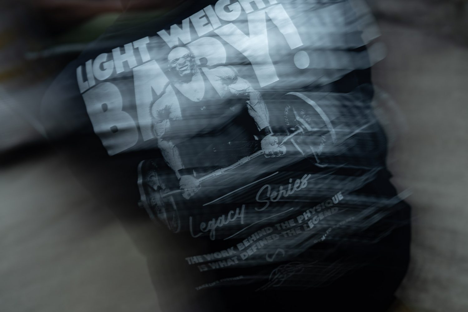 Motion-blur shot of a Light Weight Baby Legacy Series tee